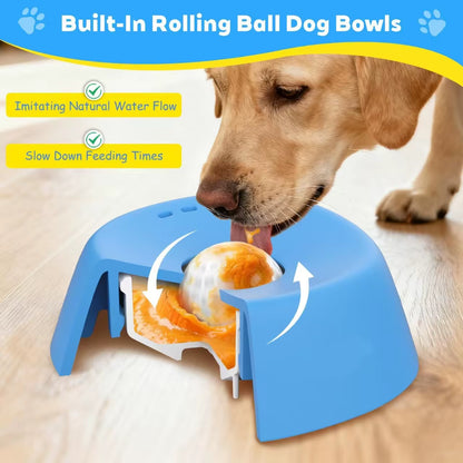 Slow Feeder Lick Bowl with Rolling Ball