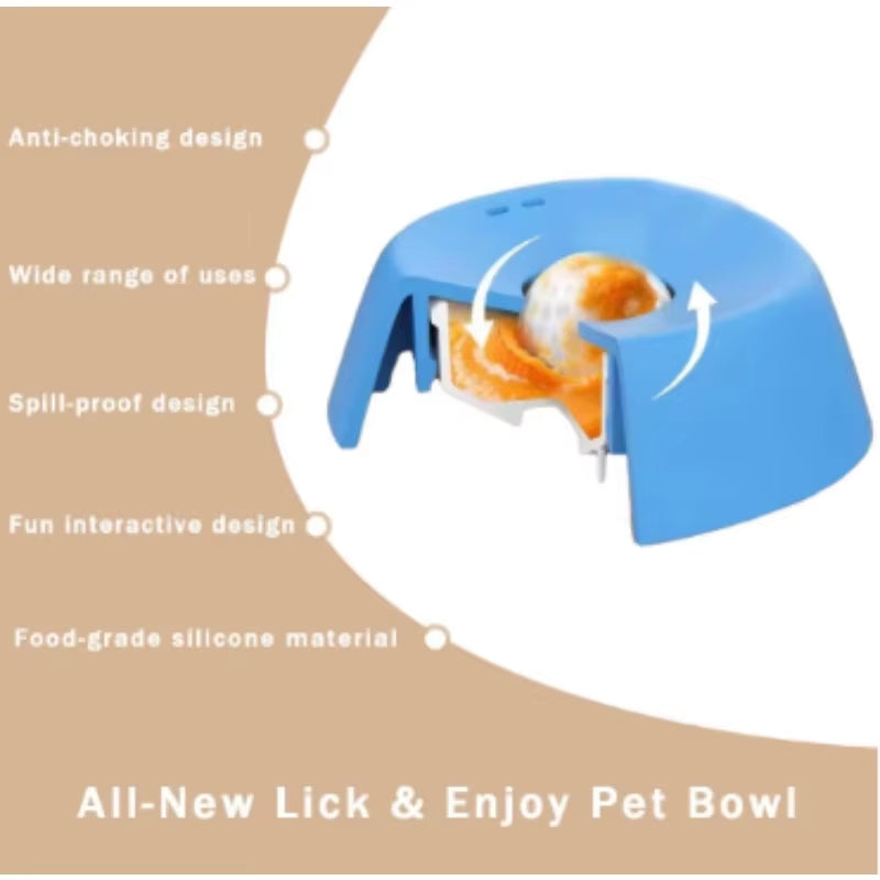 Slow Feeder Lick Bowl with Rolling Ball