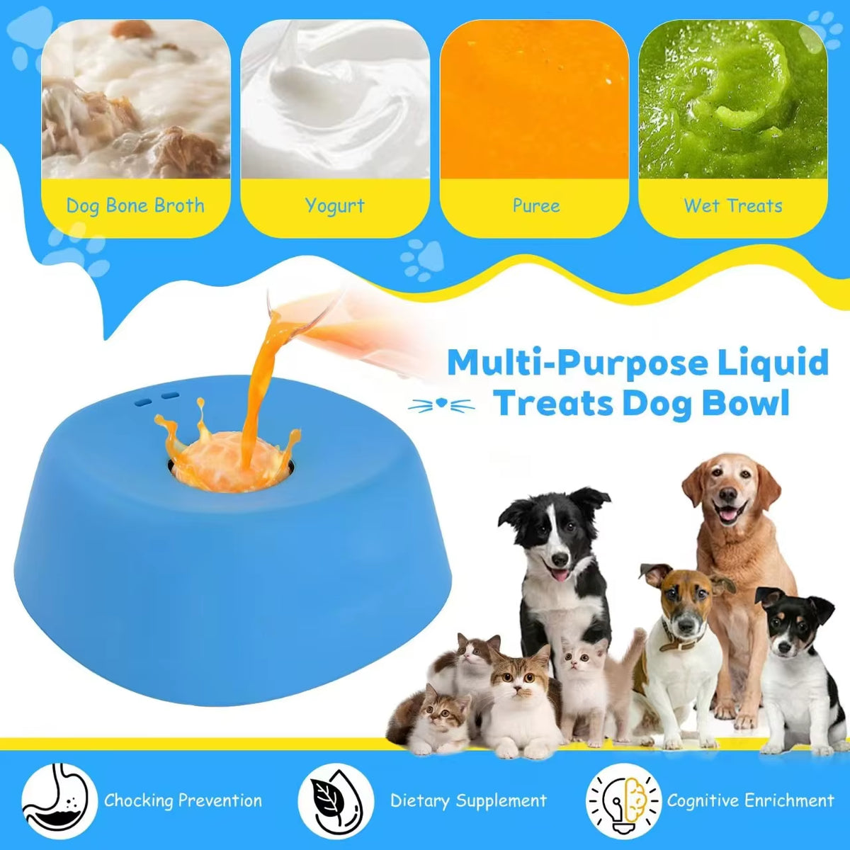 Slow Feeder Lick Bowl with Rolling Ball