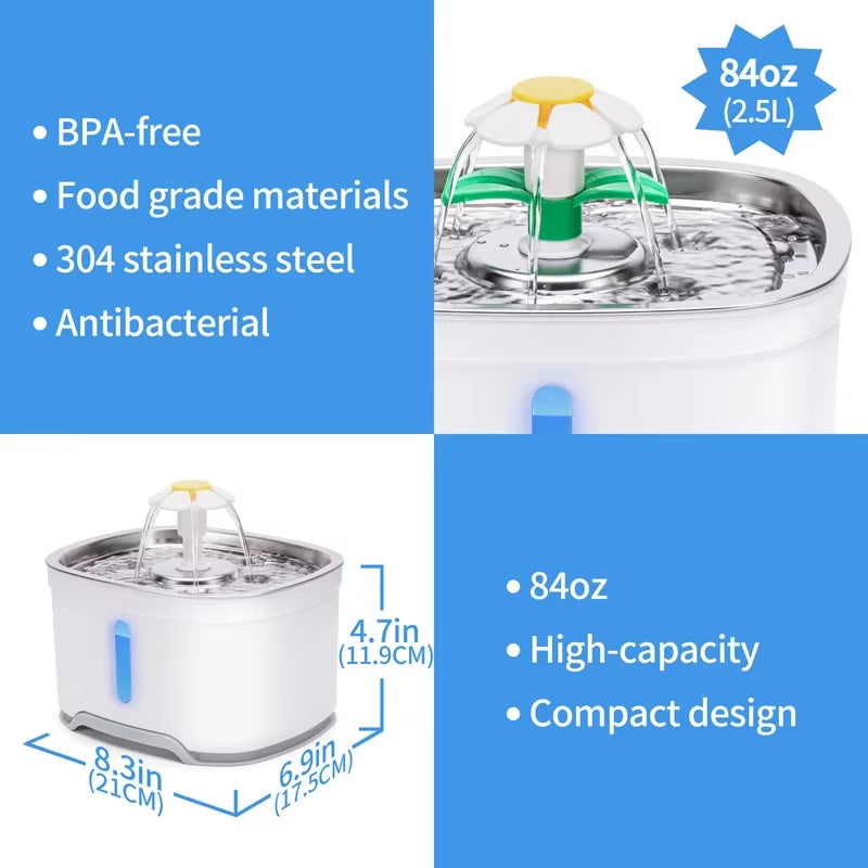 2.4L Cat Water Fountain with LED Light