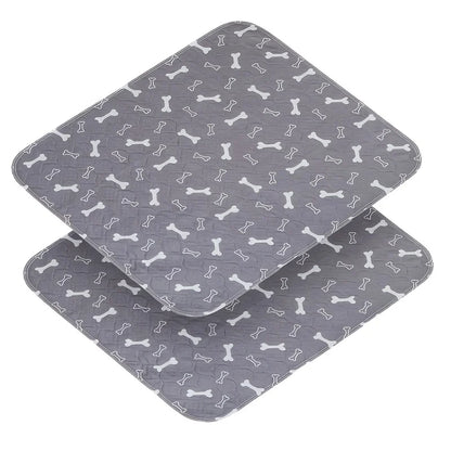 Washable Dog Pee Pads, 2 Pieces 18Inchx24Inch / 34Inch X 36Inch Reusable Puppy Pee Pads, Absorbent Pee Pads with Bone Print, Non-Slip Waterproof Pet Training Pads, Suitable for Sofas, Hardwood Floors