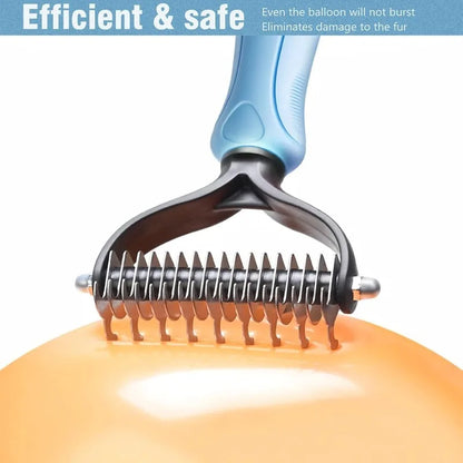 2-Sided Dog Deshedding Undercoat Rake